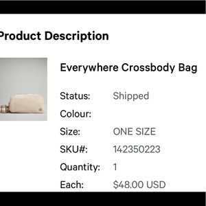 Everywhere crossbody lululemon bag